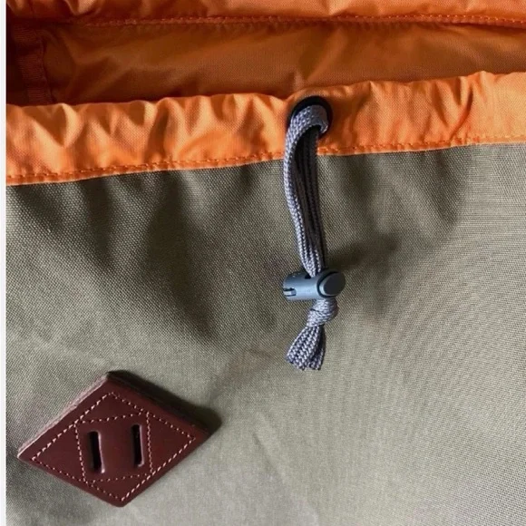 L.L. Bean Olive Canvas Backpack with Brown Leather Accents - Picture 11 of 12